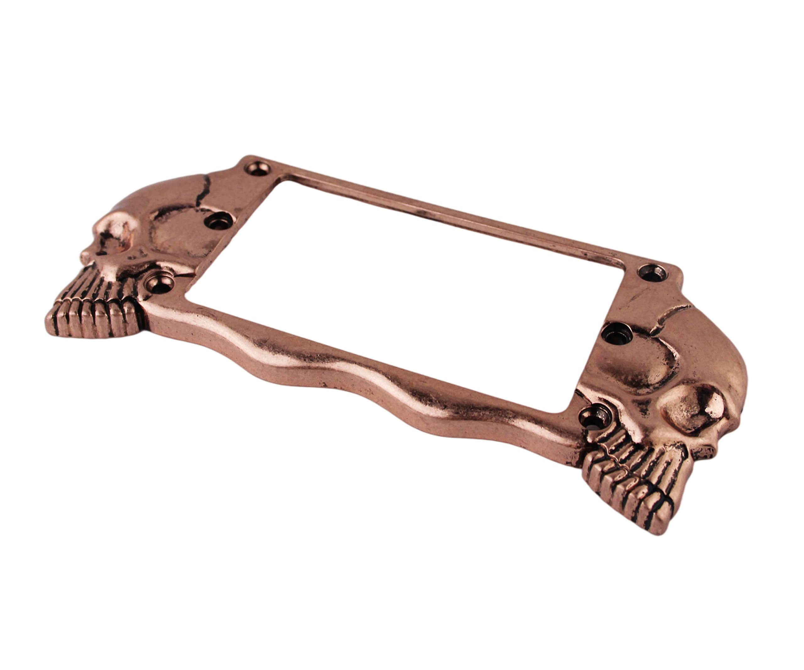 Guyker Juego de anillos de montaje de pastilla Humbucker de metal plano, pieza de repuesto para guitarra eléctrica o bajo de precisión (2 unidades, bronce antiguo)