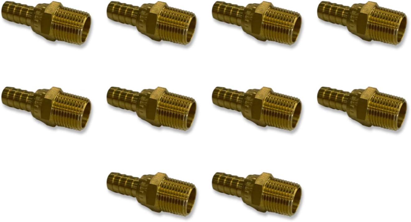 1/2" Hose ID to 1/2" Male NPT MNPT Brass Swivel Connector Fuel/AIR/Water/Oil/Gas/WOG (Qty 01)