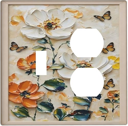 Miniatura 25 de Cubiertas Decorativas de Arte para Interruptores de Luz, Hojas de Otoño, Placa de Pared de Palanca Individual, Cubierta Decorativa de Interruptor,