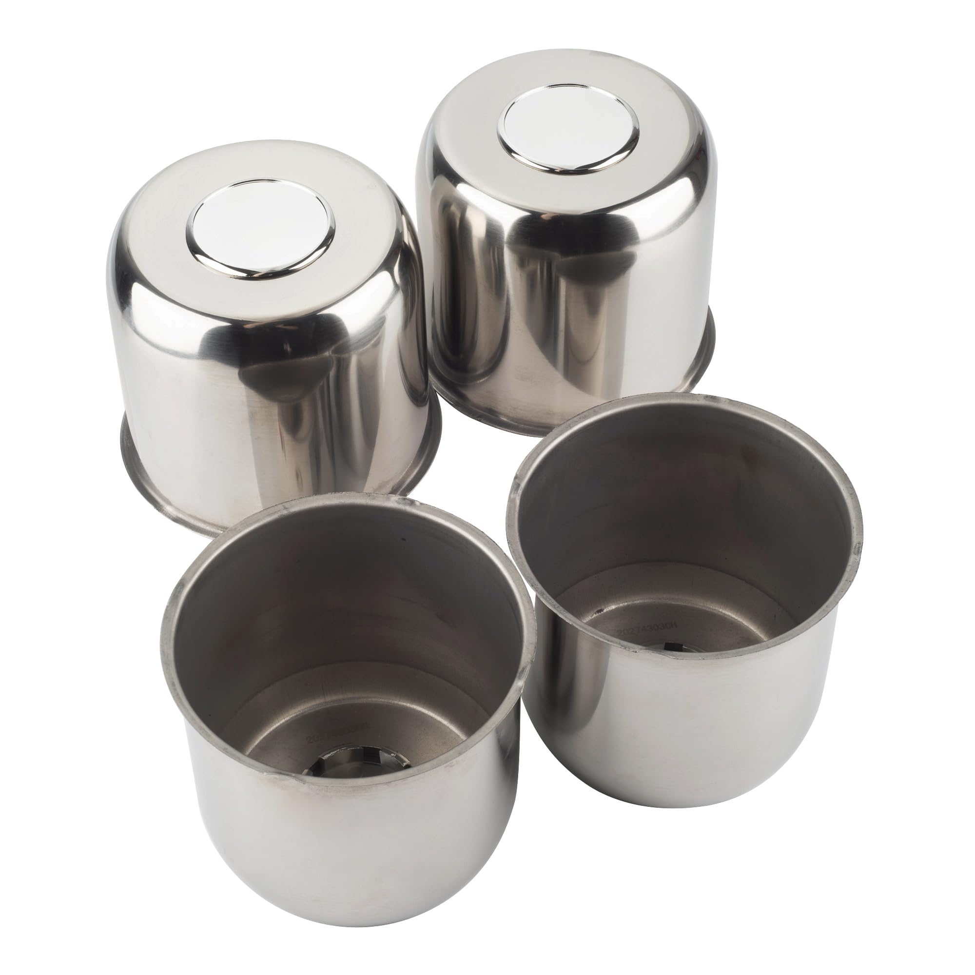 Rheedal 4Pcs 4.88inch Stainless Trailer Wheel Center Caps Push Through 4.88" Bore 4.47" Tall Top Removable Hub Cap For Truck SUV RV Wheel Rim, Chrome Silver Wheel Cover, Center Caps