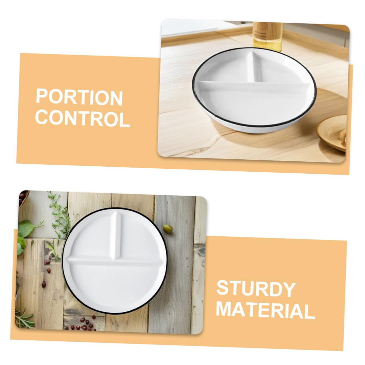 Assiette de Service Compartimentée en Céramique Blanche
