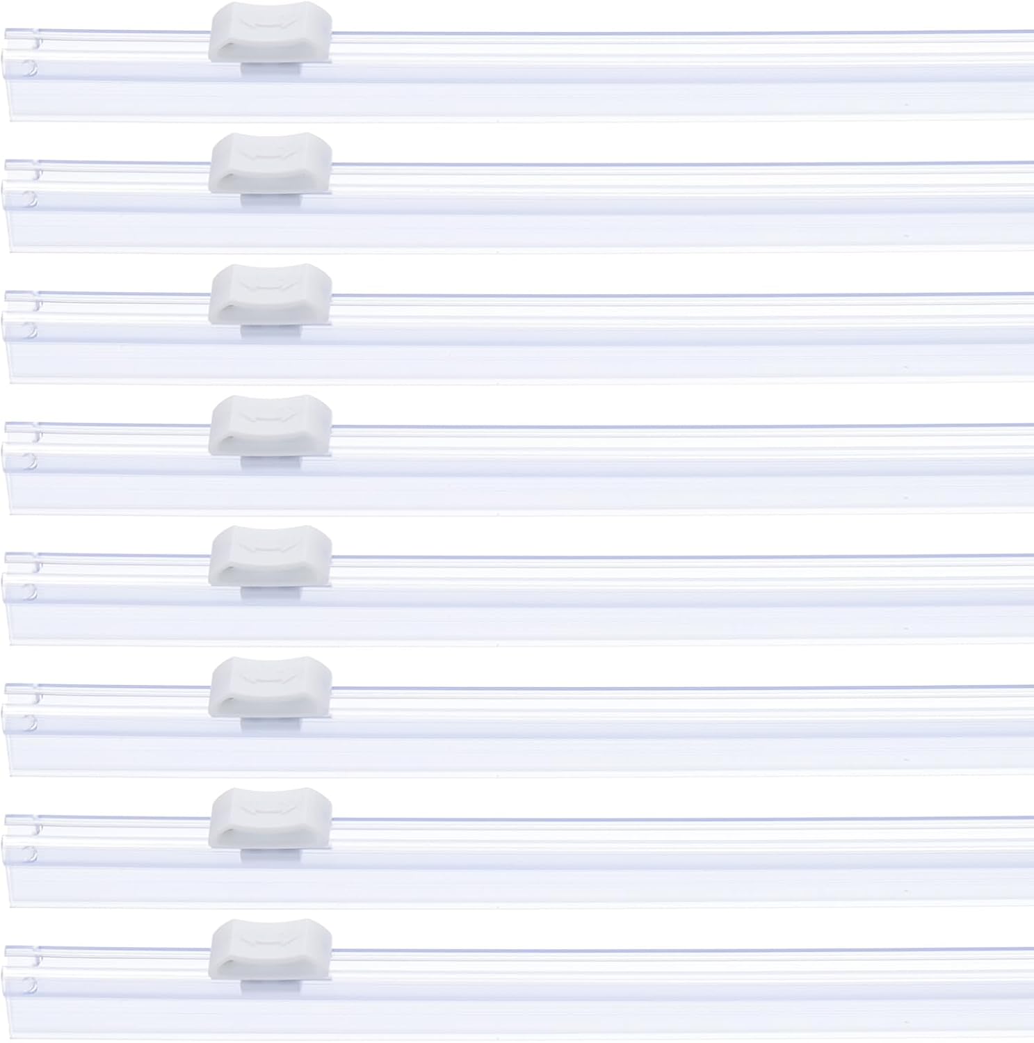 PATIKIL 8pcs 11.8in Plastic Wrap Slide Cutters - Snap-On Replacement for Foil, Parchment, Wax Paper Dispensers, White