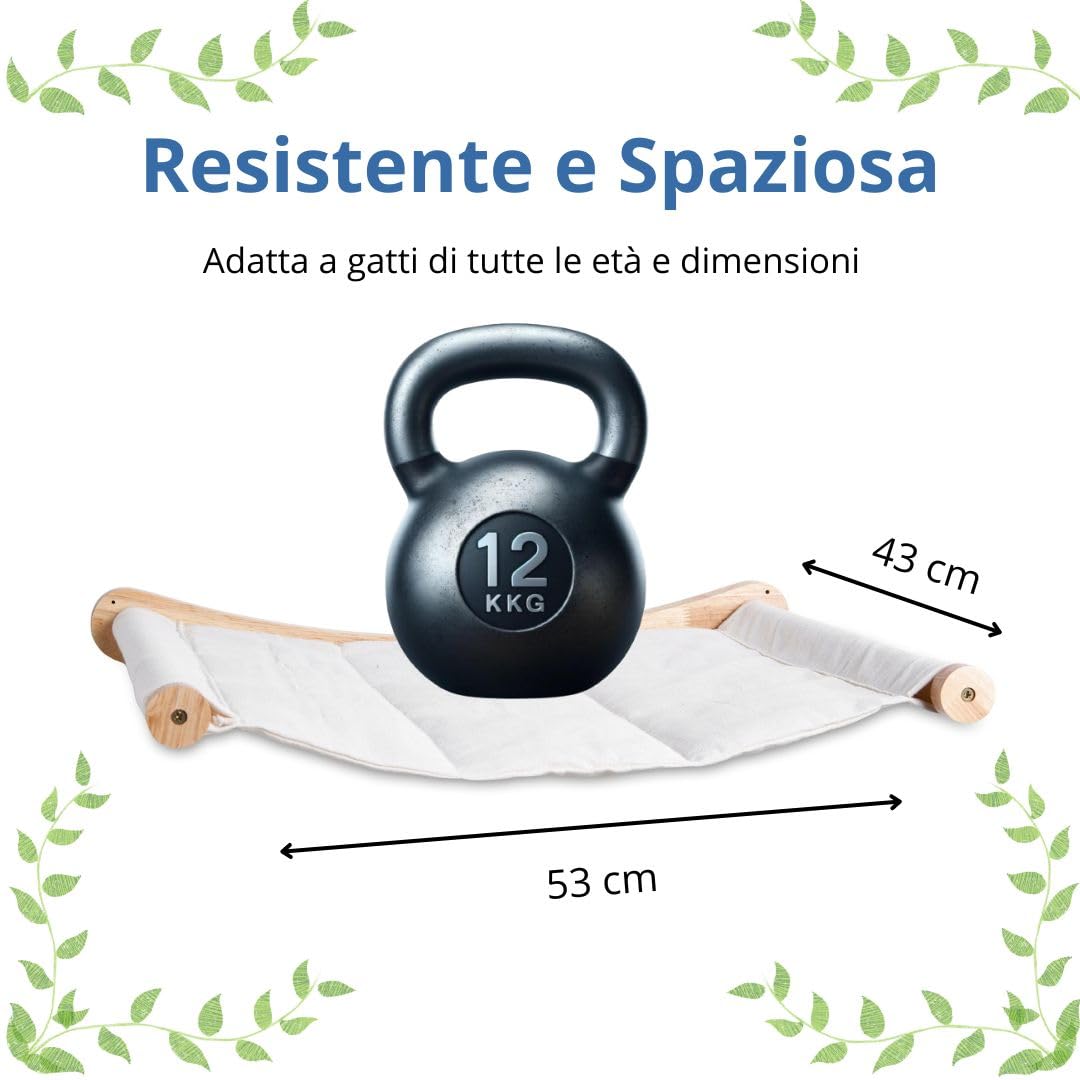 Amaca a parete per gatti robusta e confortevole - Lo scaffale porta fino a 12 kg - ideale per massimizzare lo spazio