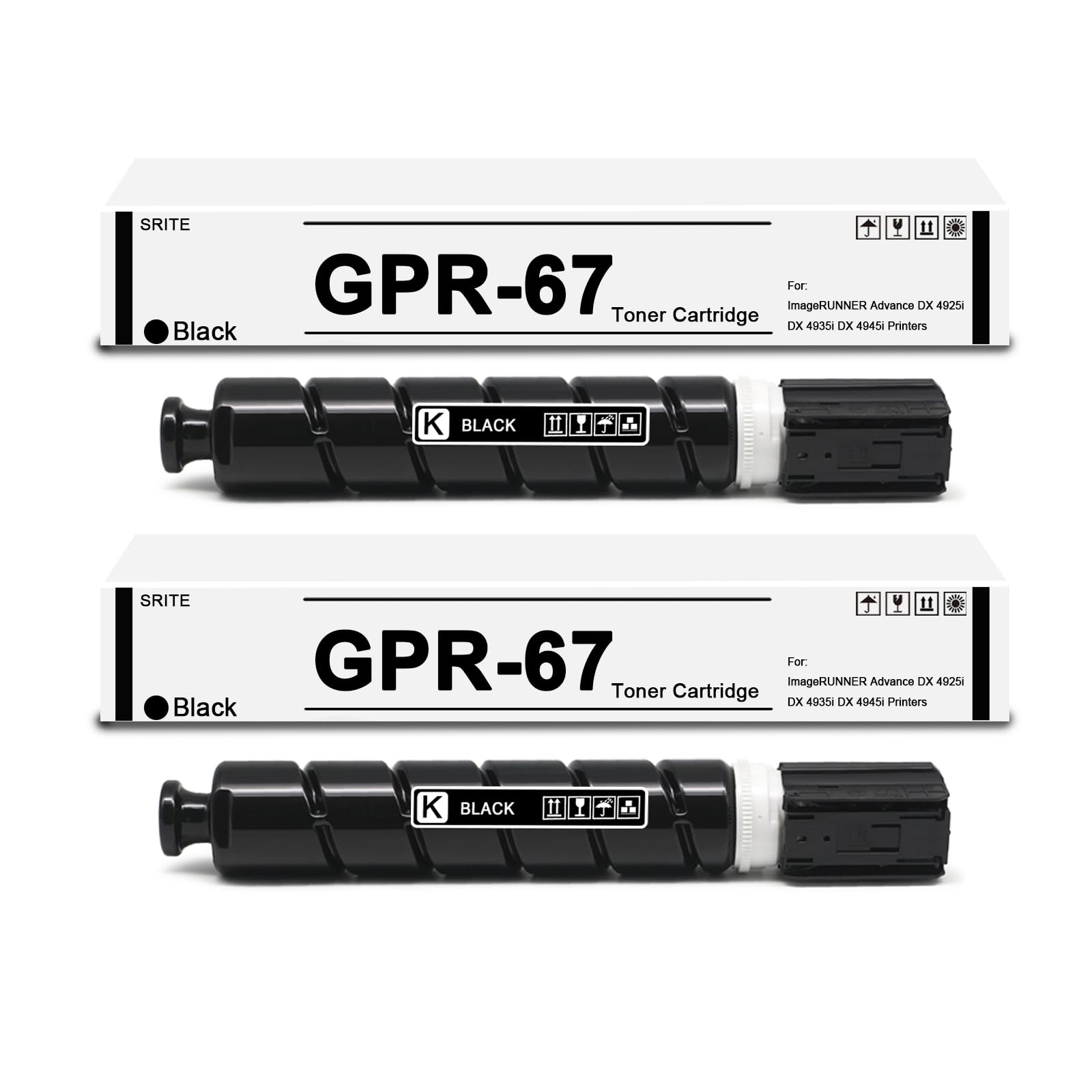 SRITE GPR-67 5745C003AA High Yield Black Toner Cartridge, 2-Pack