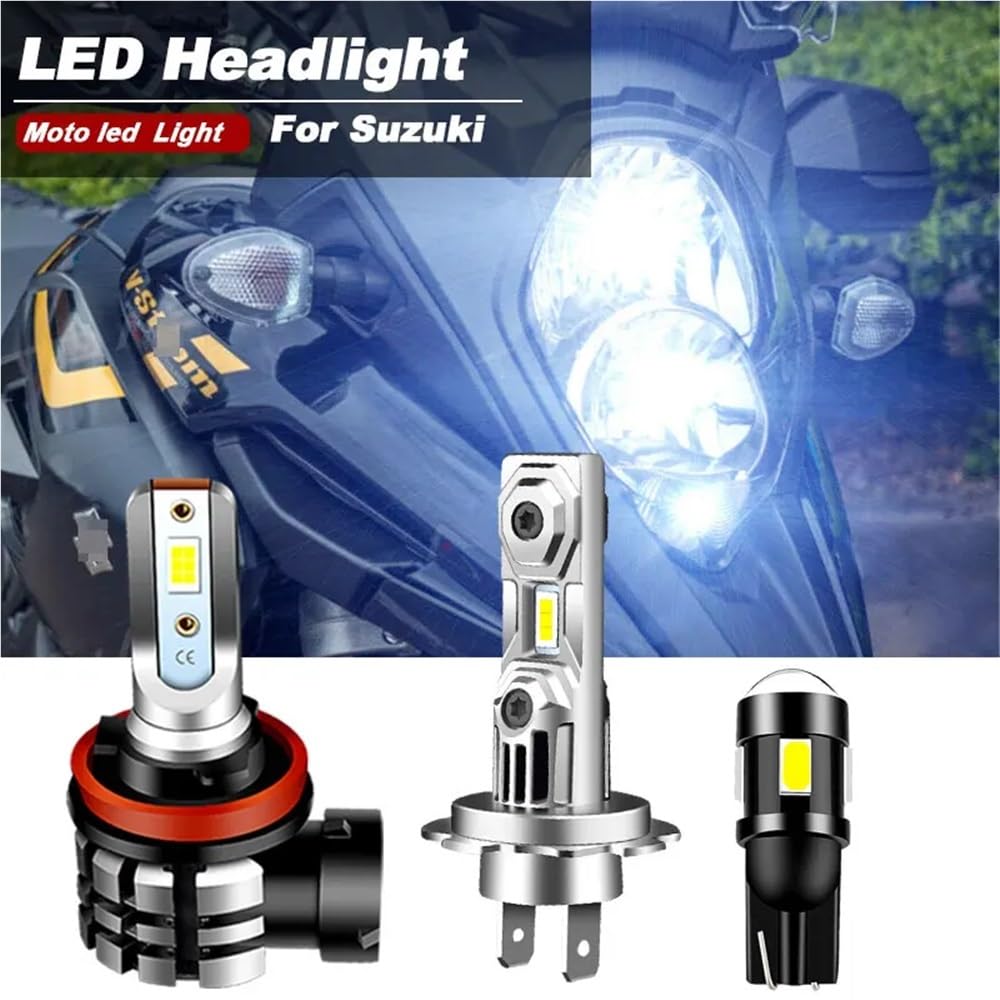 Kit lampadine for fari a LED abbaglianti e anabbaglianti da 3 pezzi for motocicletta, 9600LM, adatte for Suzuki Vstrom 1000 2014-2016 2018 2019