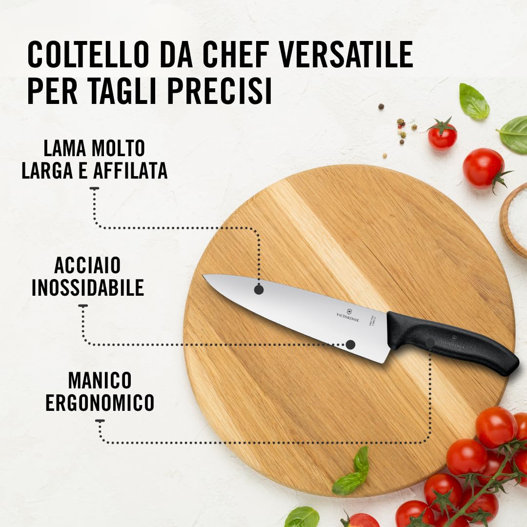 Victorinox Coltello da cucina Swiss Classic, estremamente ampio, materiale sintetico, nero
