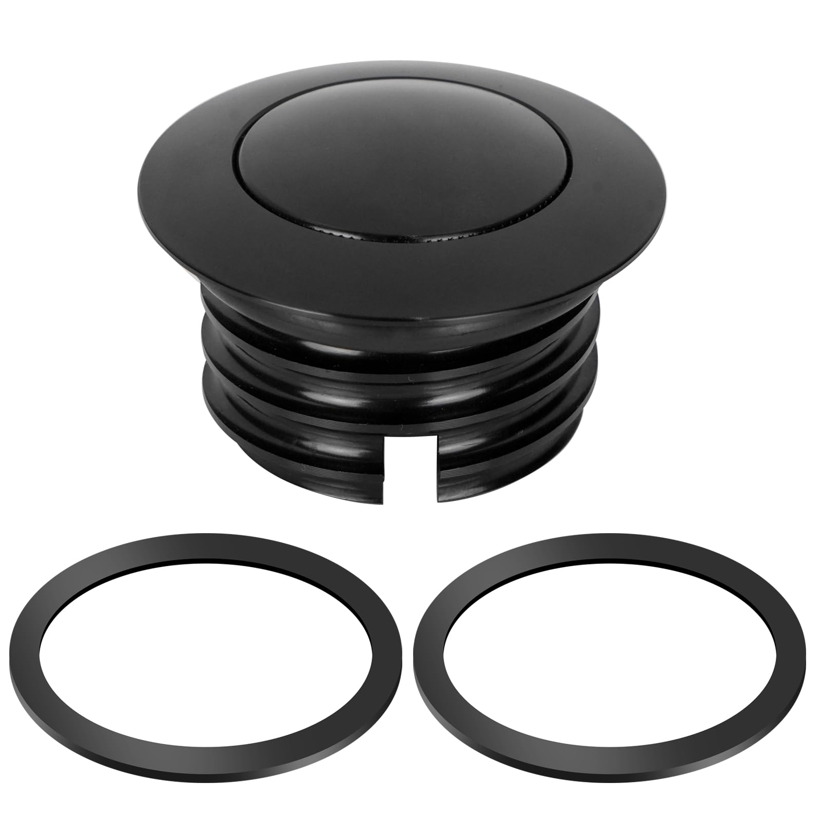 BHB Motorcycle Fuel Tank Pop-up Fuel Gas Oil Tank Cap Compatible With Harley Davidson Regular Thread 1982-2018 (Black)-image-31