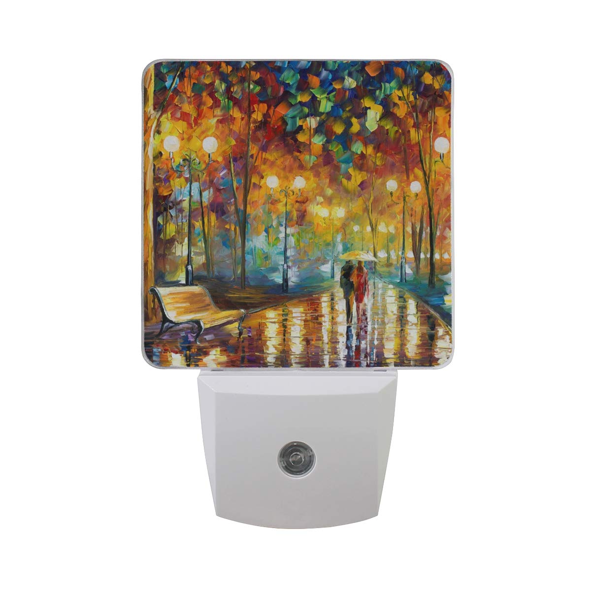 LORVIES Watercolors Trees Plug in LED Night Light Auto Sensor Dusk to Dawn Decorative Night for Bedroom, Bathroom, Kitchen, Hallway, Stairs,Baby's Room, Energy Saving, US Plug, 2PC