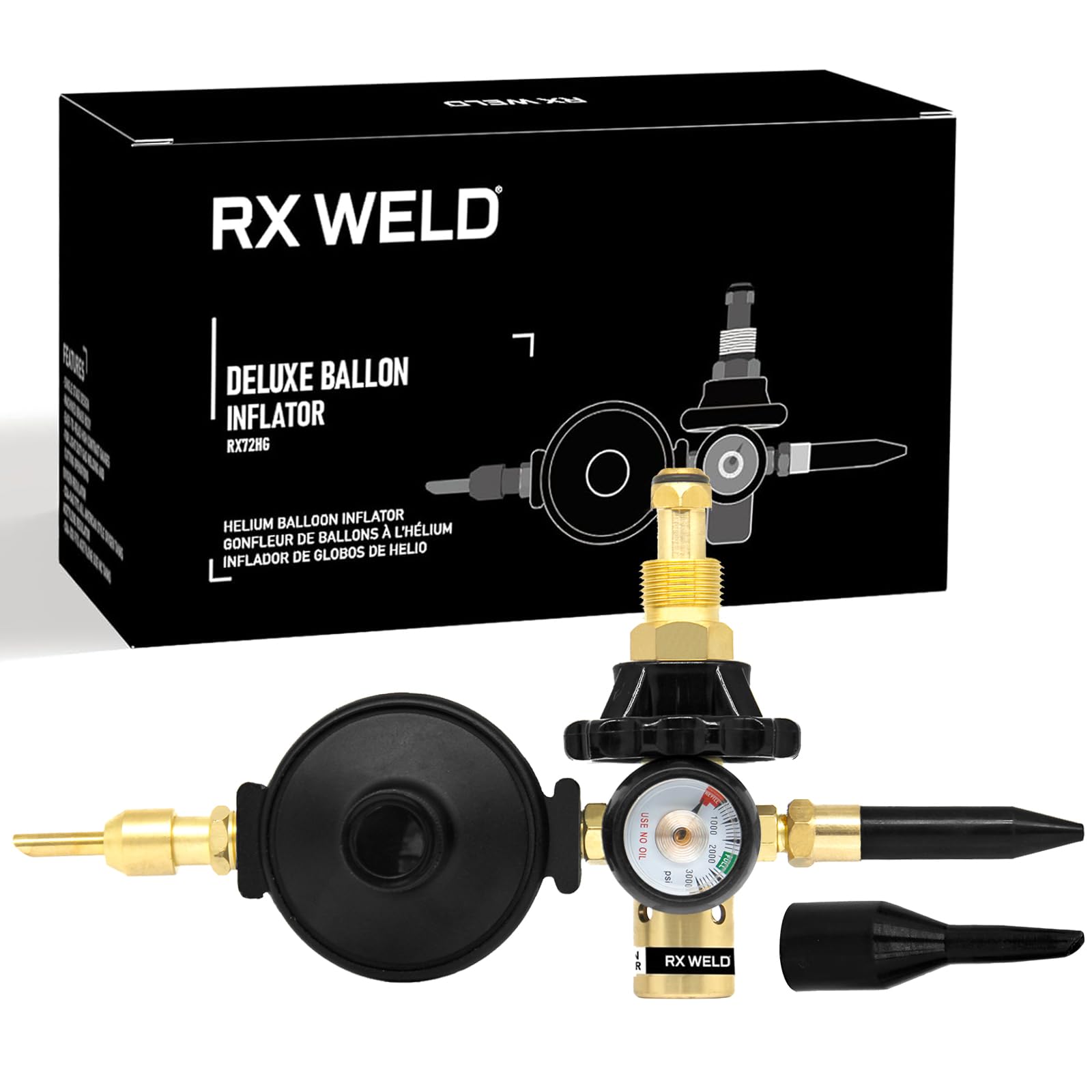 RX WELD Helium Tank Regulator, CGA-580 Tank