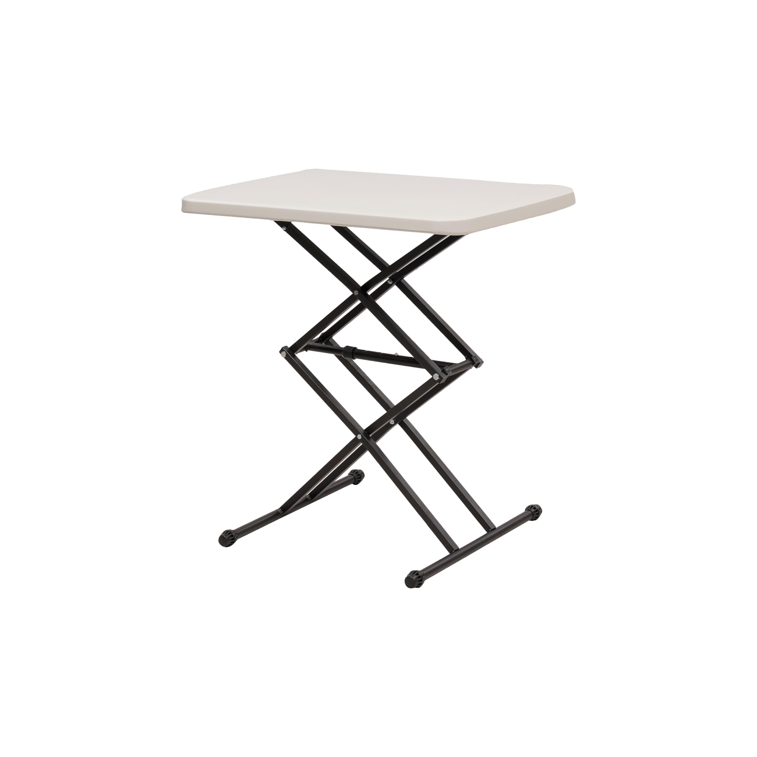 Supreme Furniture Scissor Multi-Purpose Foldable, Rectangle Plastic Table, Height Adjustable, Portable. for Study, Office, Work from Home, School, Living, Laptop, Bed (Cool-Grey)