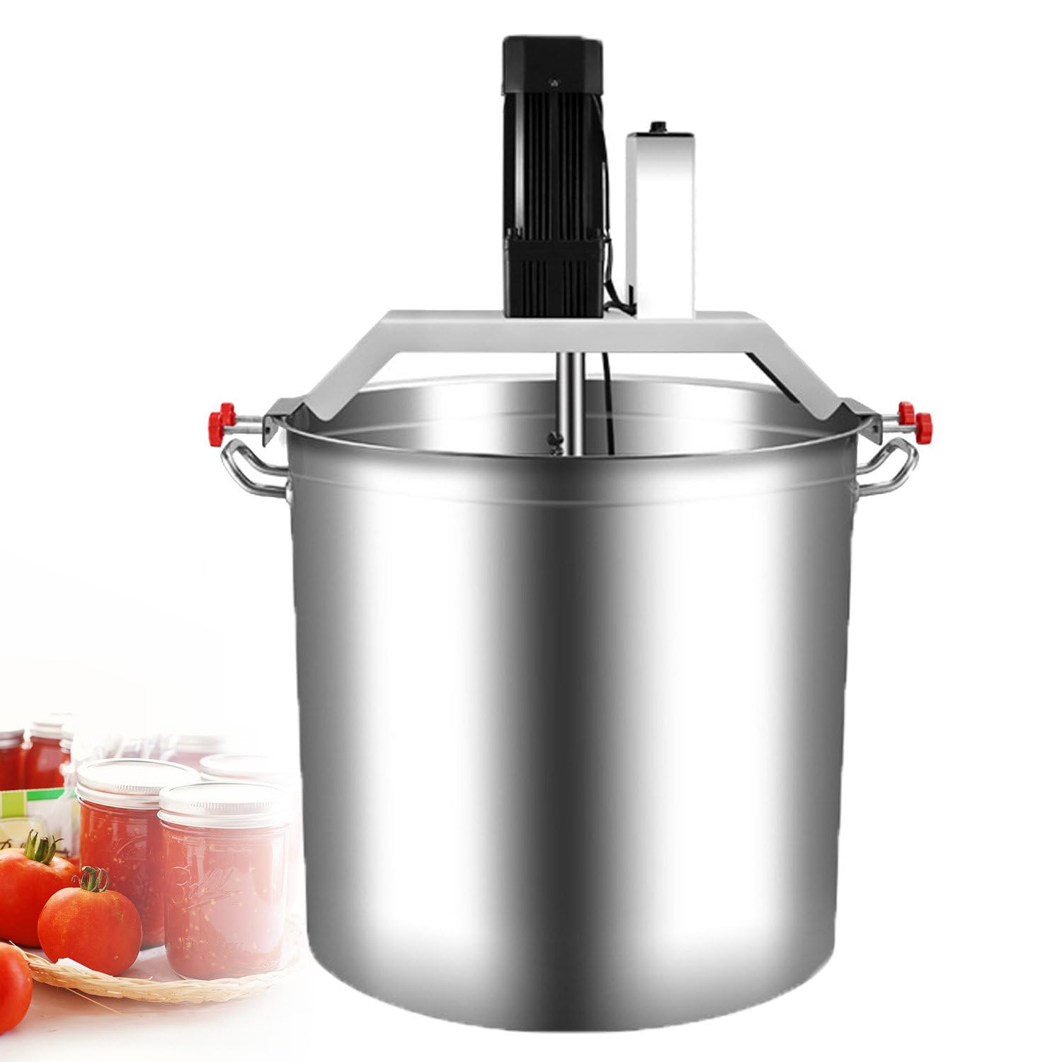 GLJTUO Electric Mixer Machine,Commercial Automatic Food Stirrer Pot, 40L Stainless Steel Hot Pot Seasoning Bottom Soup Sauce Stirrer Frying Machine for Hotel Restaurant Food Fac