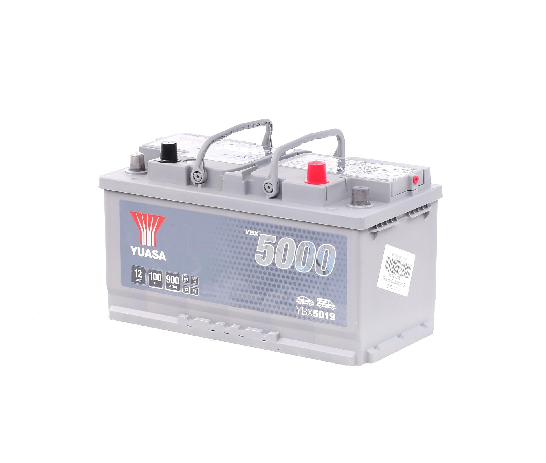 YUASA YBX5019 YBX5000 Autobatterie/Starterbatterie 100Ah 12V 900A DIN/ISO L5 Kompatibel mit VW Transporter V Bus 7HB, 7HJ, 7EB, 7EJ, 7EF, 7EG, 7HF, 7EC Multivan V 7HM, 7HN, 7HF, 7EF, 7EM, 7EN