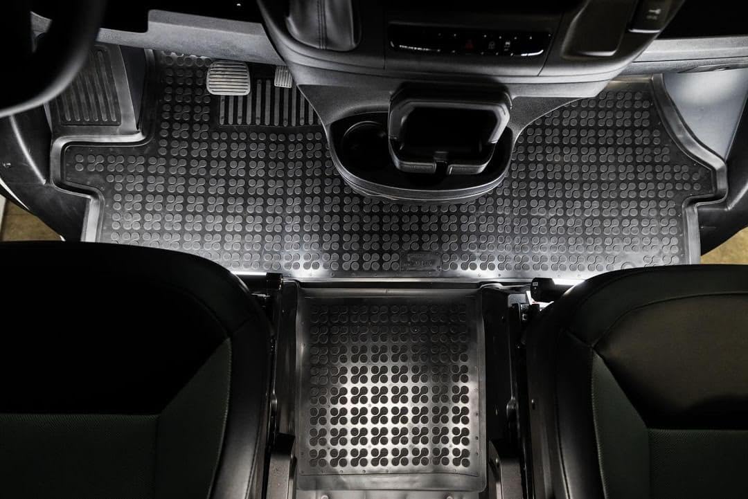 REZAW-PLAST Cargo Mat for Dodge Ram Promaster 2014-2025 with 159EXT Wheelbase All Weather Anti Slip Heavy Duty Bed Liner Rubber All-Season Promaster Van Accessories Black (Front Floor mat)