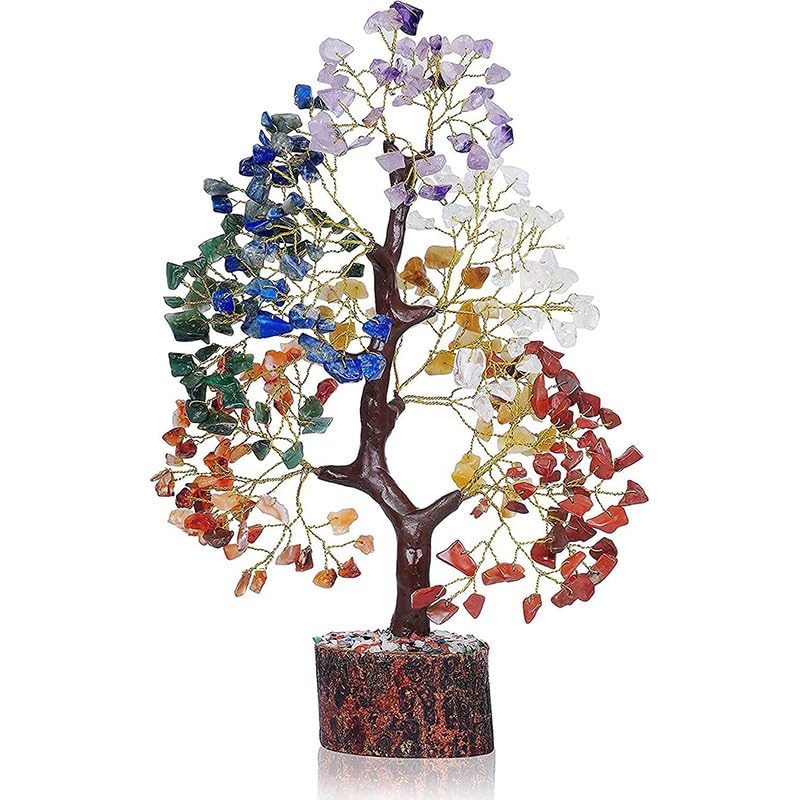 Seven Chakra Tree of Life, Crystal Tree for Positive Energy - Feng Shui Tree, Artificial Tree, Crystal Decoration, Money Tree, Handmade 7 Chakra Tree, Stone Tree, Healing Crystals, Spiritual Gifts
