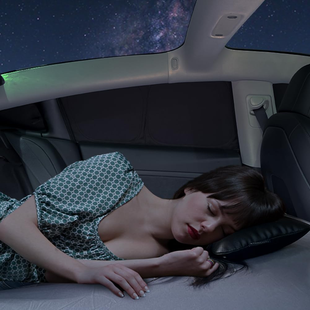 Tesbeauty - Cortina de privacidad para Campamento de 8 Piezas Especialmente diseñada para Tesla Model 3, persianas de Camping mejoradas de 5 Capas, Cubierta de Parabrisas, parasoles, Pantallas de