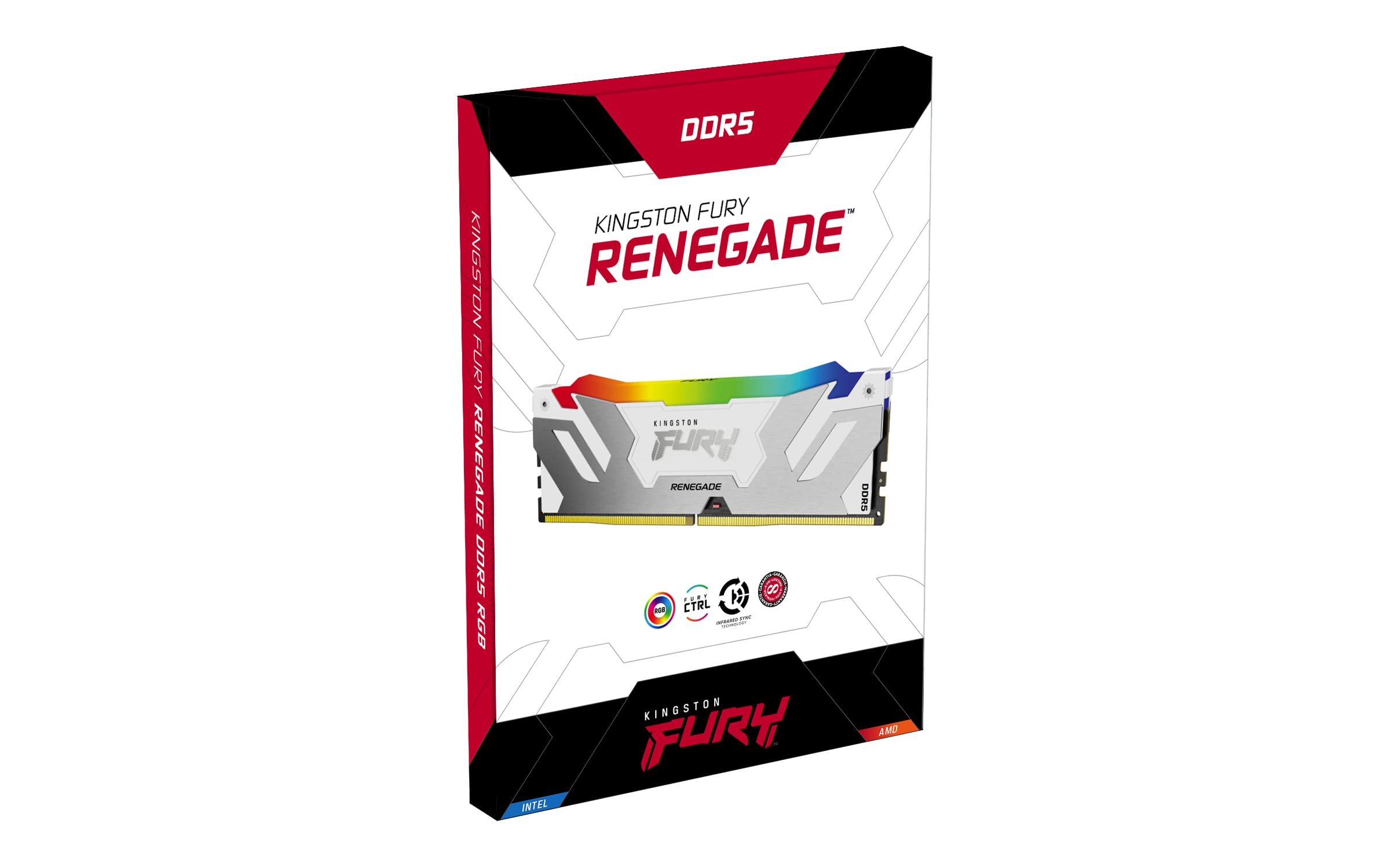 Kingston FURY Renegade DDR5 RGB Plata - Blanco XMP 64GB (2x32GB) 6400MT/s CL32 DIMM Memoria gamer para Ordenadores de sobremesa Kit de 2 - KF564C32RWAK2-64