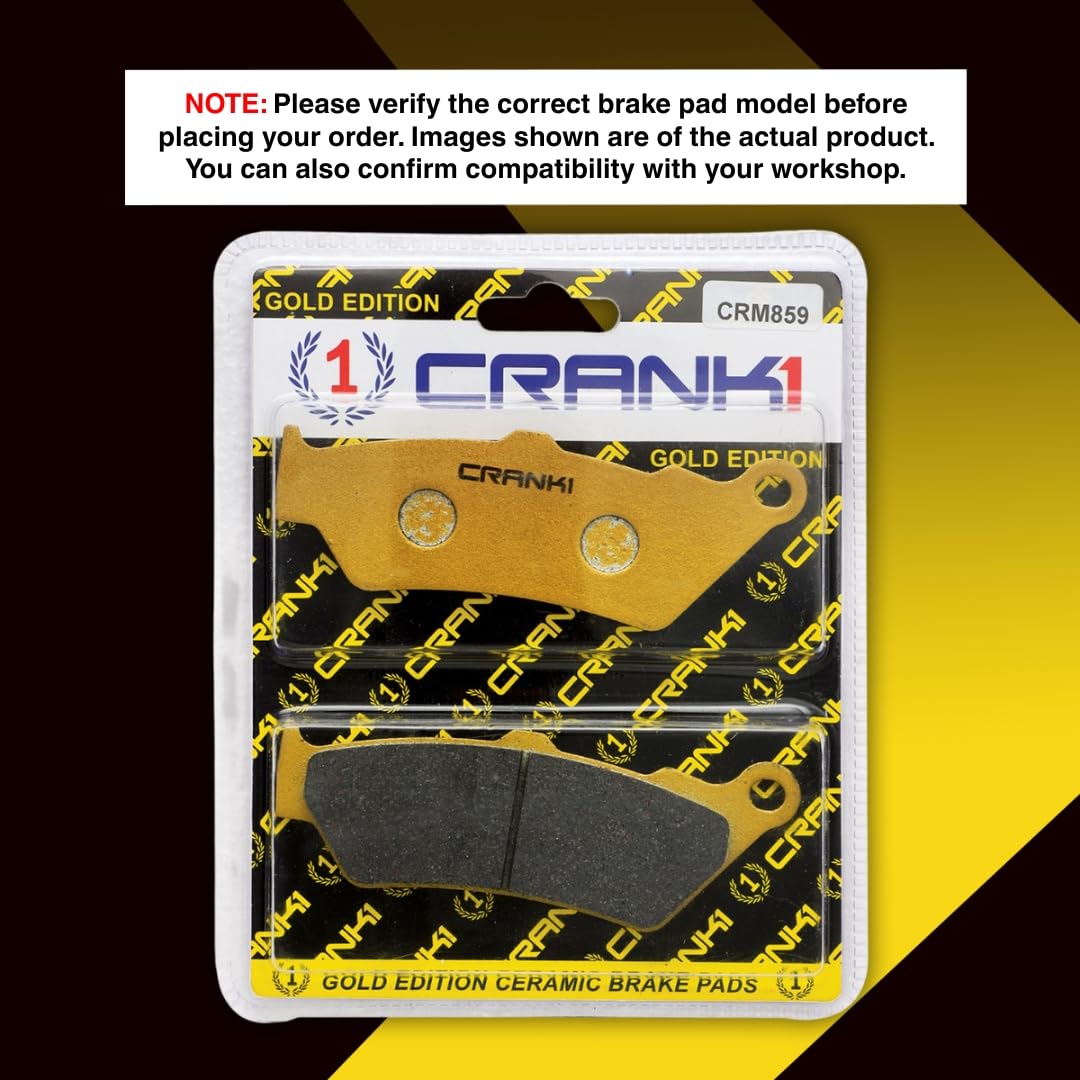 CRANK ONE Ceramic Brake Pads Compatible For Yezdi Adventure (2022-2025) | Front | CRM859 | 1 Set | Smooth Braking | Heat Resistant | Long Life | Disc Friendly 1