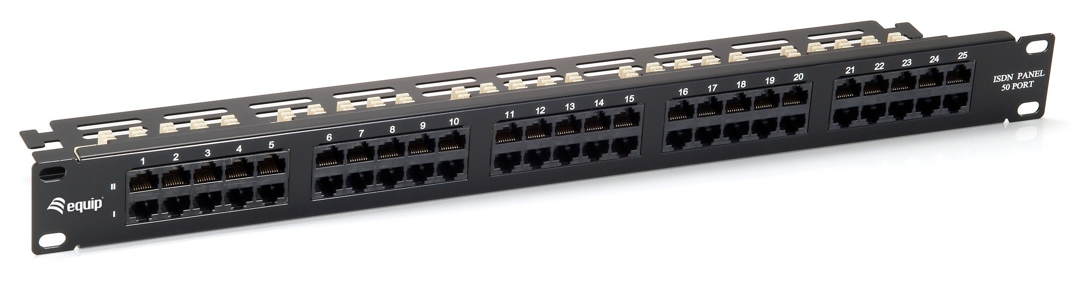 Equip Patchpanel 50x Cat3 19" 1HE ISDN schwarz