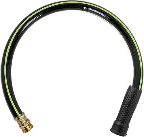 Worth Garden LEADER - Manguera de jardín corta de 34 pulgadas x 2 pies, sin torceduras, manguera de agua con accesorios macho a hembra, tubo de