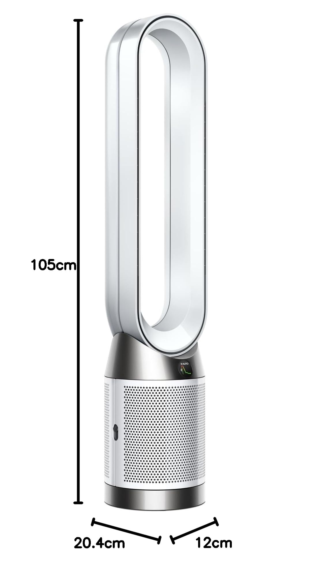 Dyson Purifier Cool PC1 ventilateur, purificateur d’air avec flux d’air rafraîchissant puissant (Blanc/Argent)