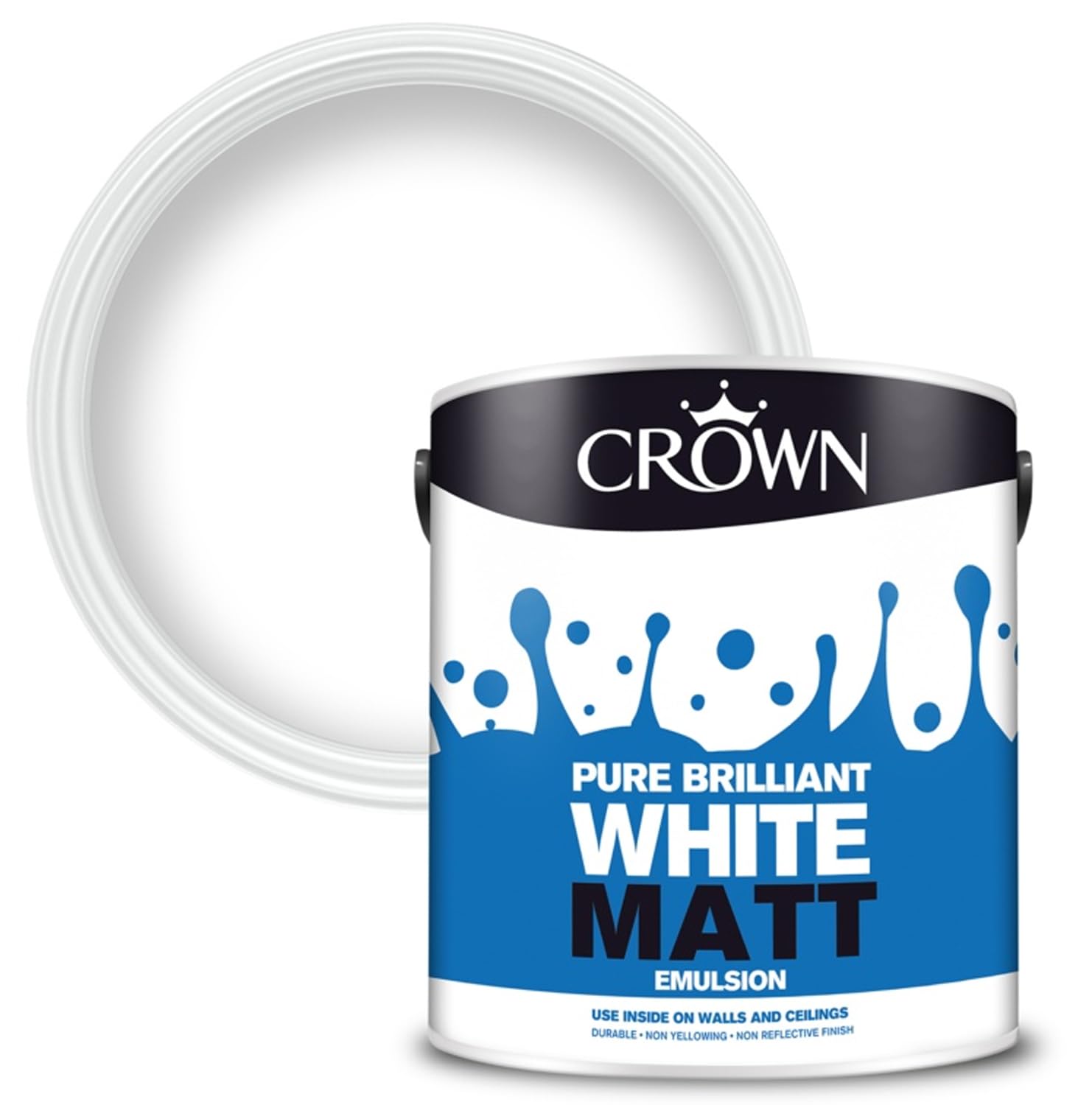 AXpower Inspirational Technology Empowering People Walls & Ceilings Matt Emulsion Paint Pure Brilliant White 2.5L | Smooth Finish, Easy to Apply, High Coverage Interior Wall Paint