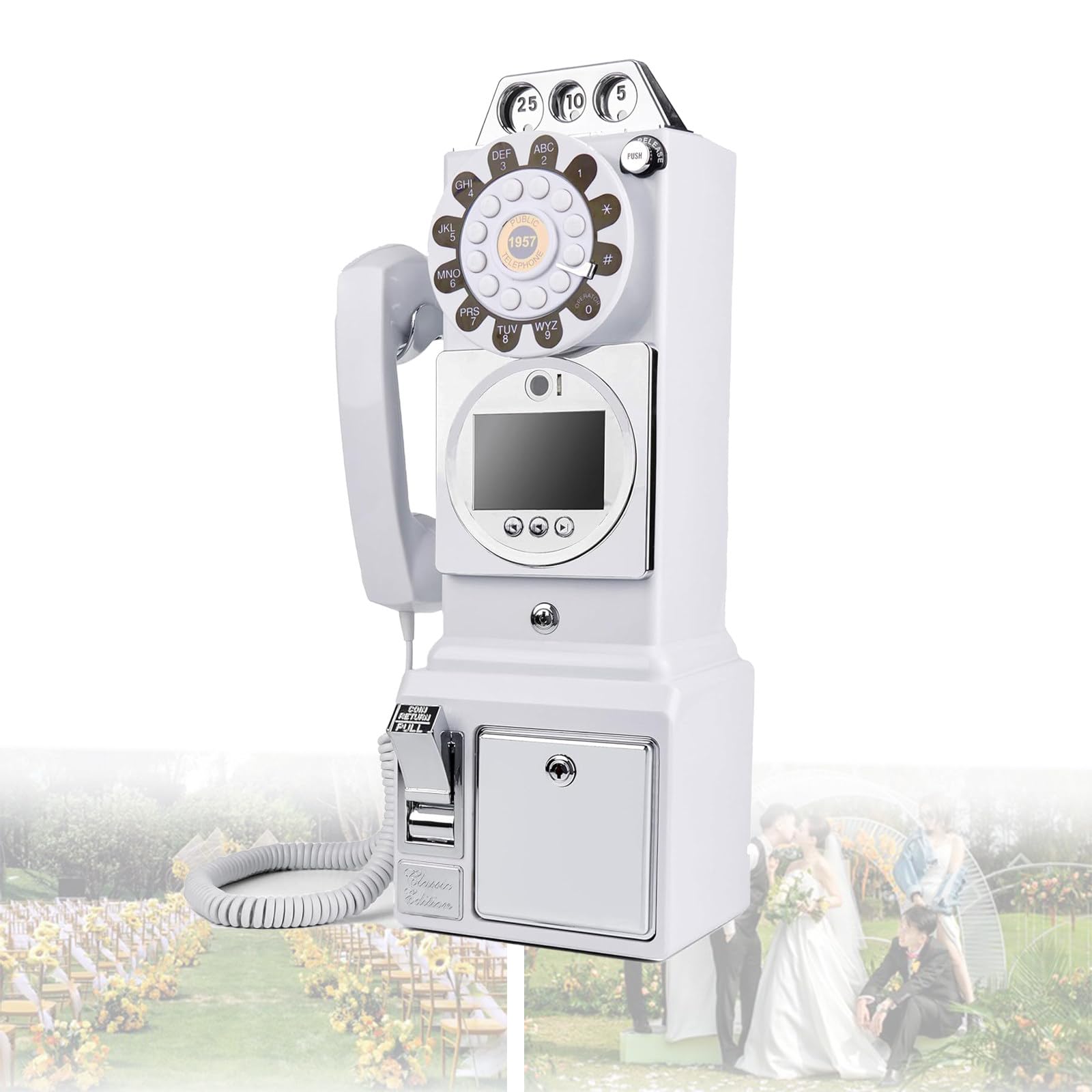 Księga Gości Wideo i Audio Ślub Telefon, Nagrywaj Wiadomości Wideo i Audio, Zachowaj Specjalne Okazje na Różnorodne Niezapomniane,White-64GB