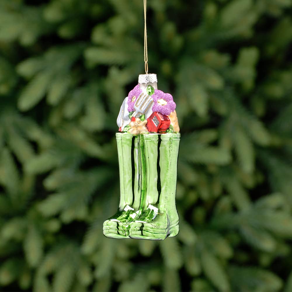 Crafty Capers Garden Wellies Glass Ornament | Christmas Tree Decoration
