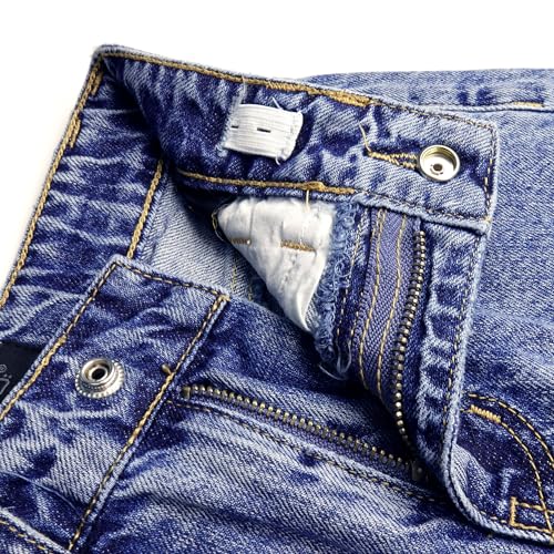 KIDSCOOL SPACE Girls Wide-Leg Ripped Denim Pants, 5-14T Loose-fit Distressed Fashion Flared Jeans3