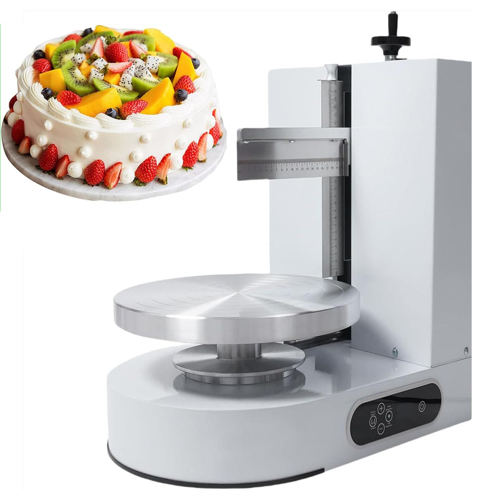 Máquina para Decorar Pasteles Hielo para Tartas CumpleañOs Raspador Tartas Ajustable 4 a 12 Pulgadas Nivelador Tartas Esparcidor DecoracióN Crema MáQuina Alisadora,001