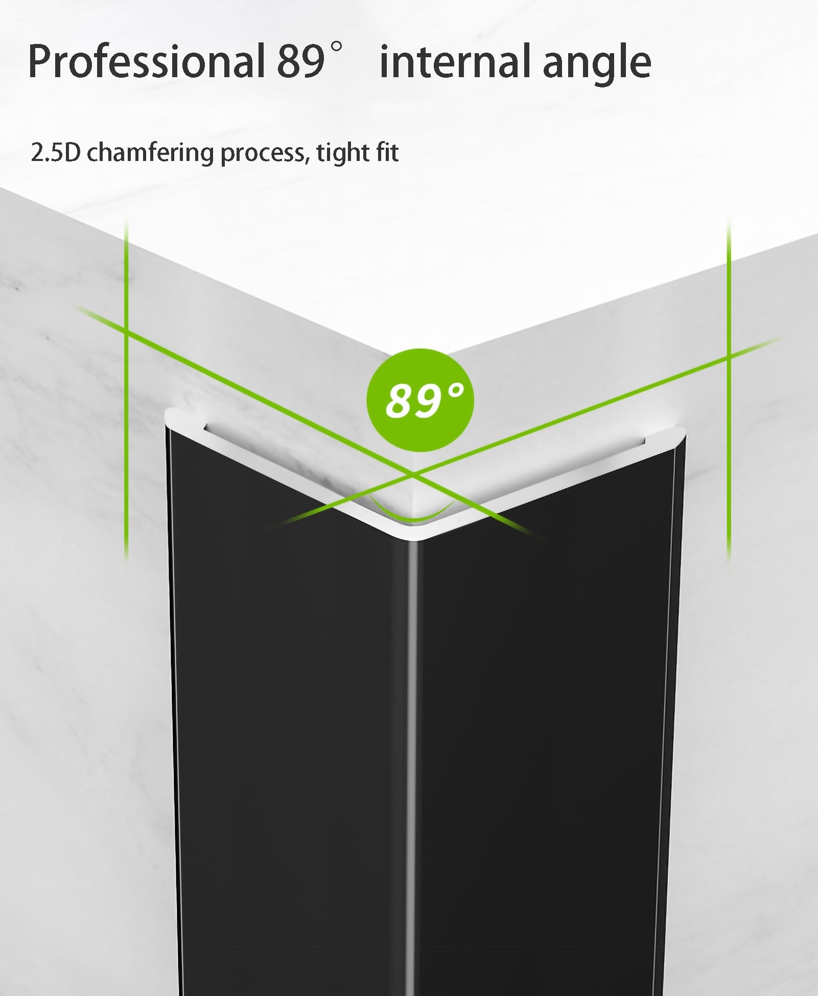 ApuaVireo&Co Ochraniacz ścienny, ochrona narożników ze stopu aluminium, szerokość 2 cm, samoprzylepna ochrona narożników do ściany i krawędzi (styl 1,5 m / 4,9 m)