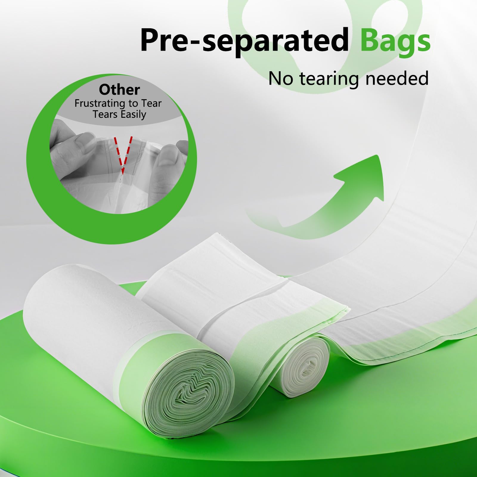 45 Count Waste Drawer Liners Bags Compatible with Litter Box Robot 4 and 3, Thick Self-cleaning Cat Litter Box Liners refill with Drawstring Heavy Duty 10-12 Gallons of Capacity - Additional View