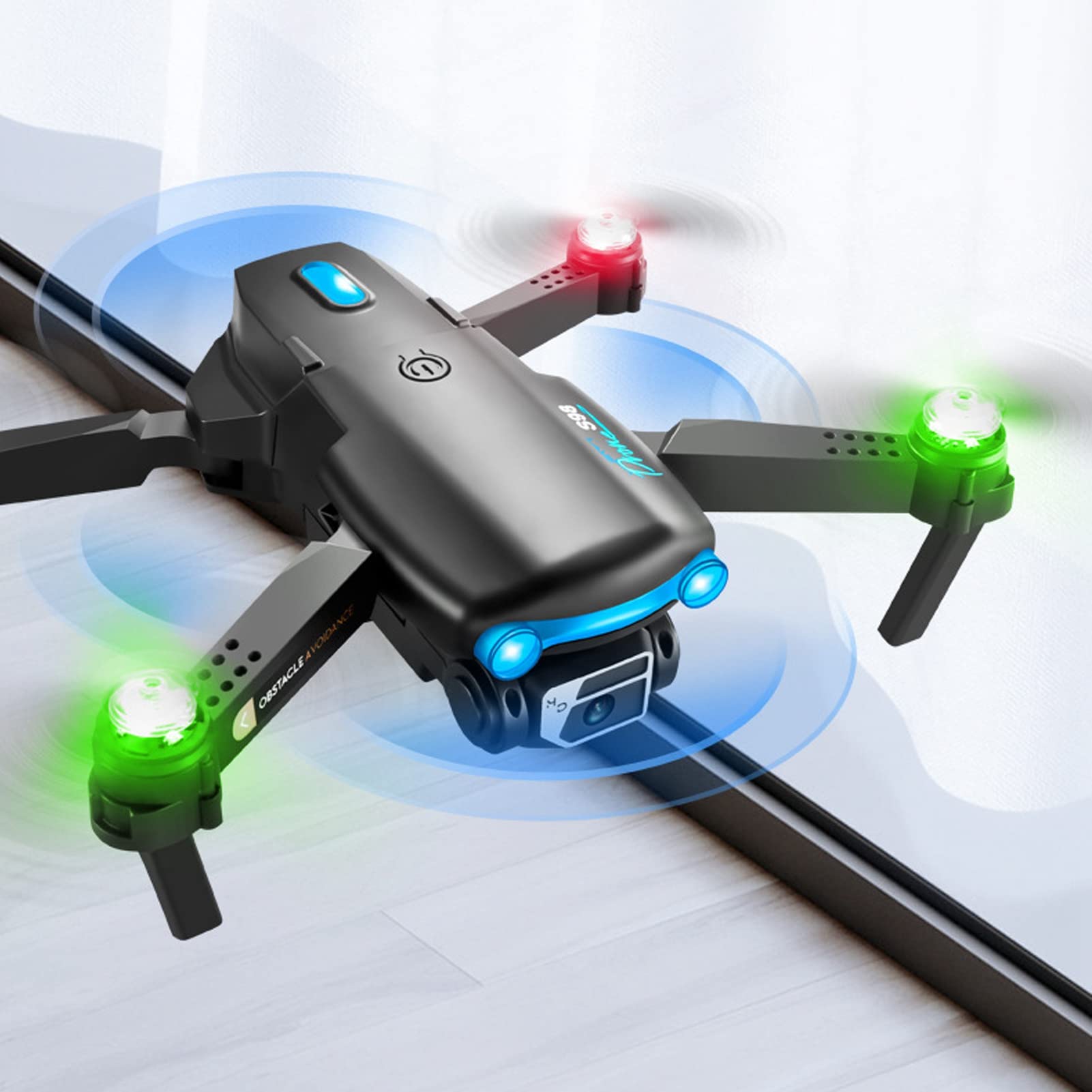 S98 Mini Drone con Cámara para Niños, Cuadricóptero Plegable Quadcopter con Luces, Cámara Dual, App WiFi FPV, Evitación de Obstáculos de 360 ​​grados, Drone Apto para Niños y Principiantes