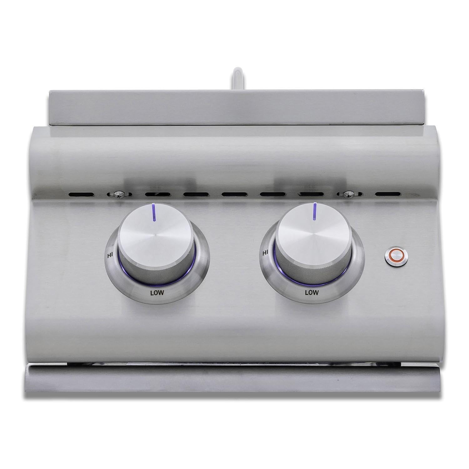 Blaze Premium LTE+ Natural Gas Stainless Steel Double Side Burner W/Lid - BLZ-SB2-LTE3-NG
