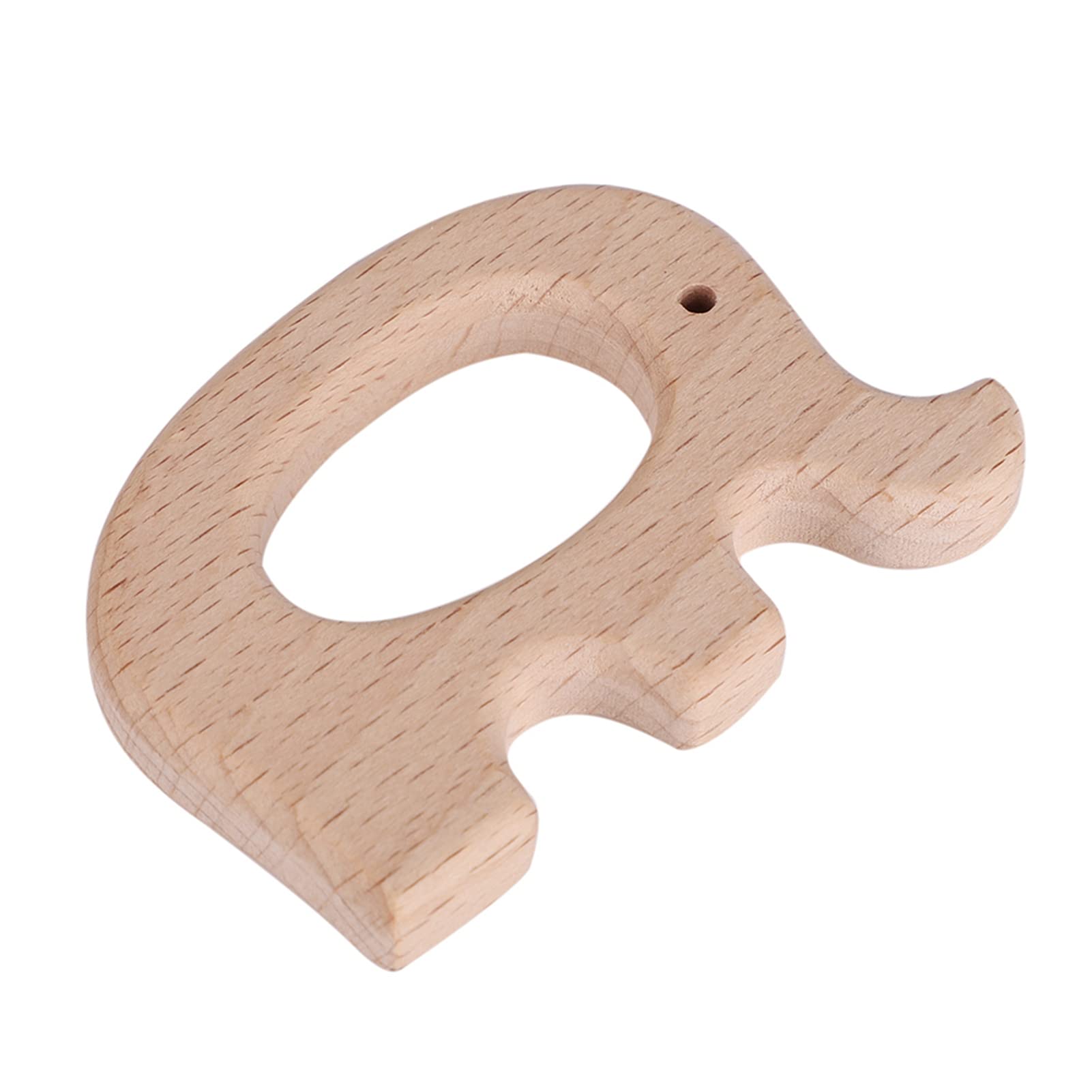 Wooden Teether, Animal Shaped Safe Natural Comfort Teething Toy Set for Infants Baby Shower DIY Sensory Play - Image 2