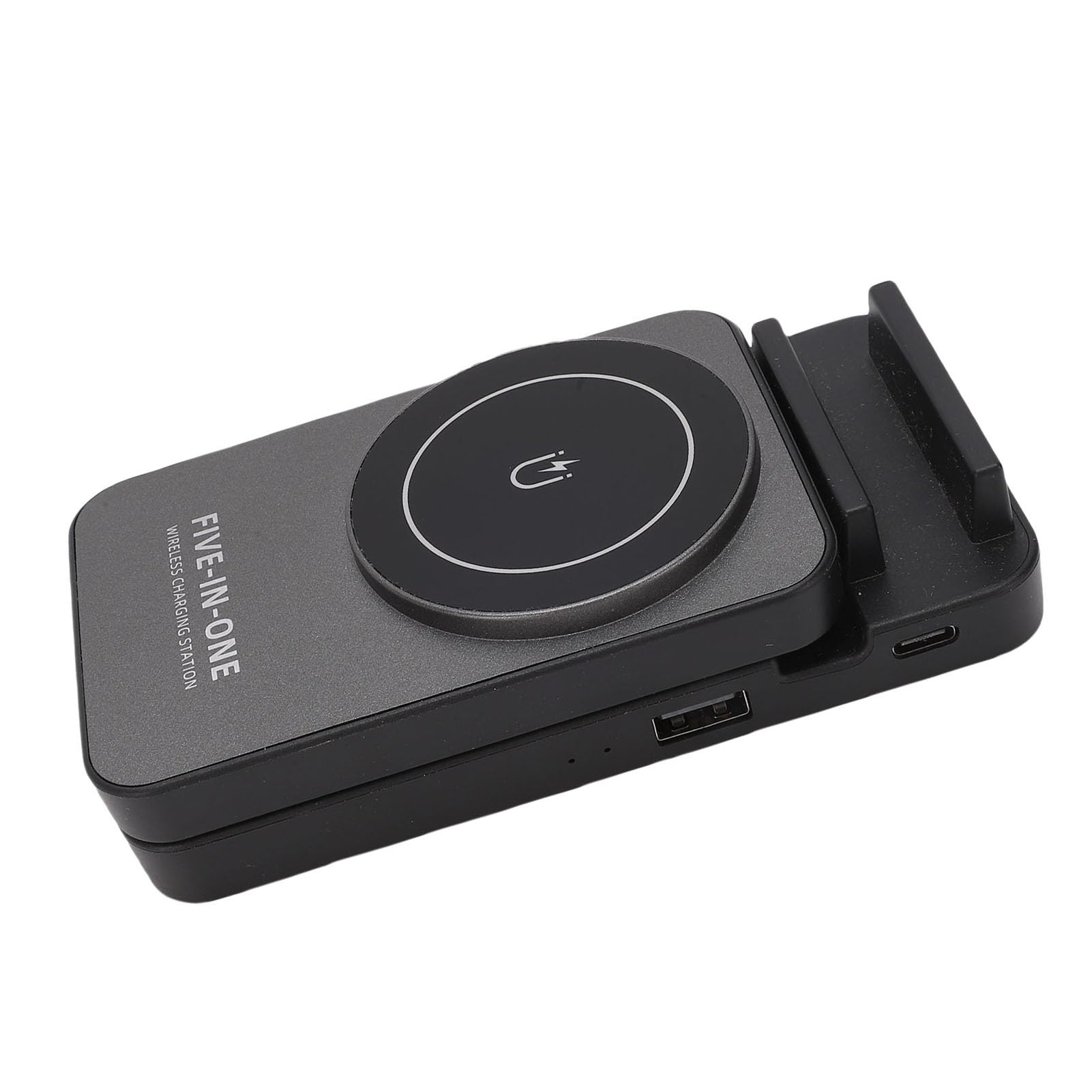 Cocoarm Stazione di Ricarica per Telefono, Supporto per Caricabatterie Wireless in ABS Magnetico 5 in 1 Dock di Ricarica di Tipo C da 15 W per Telefono IOS 17 16 15 14 13 12 e per Scrivania Comodino