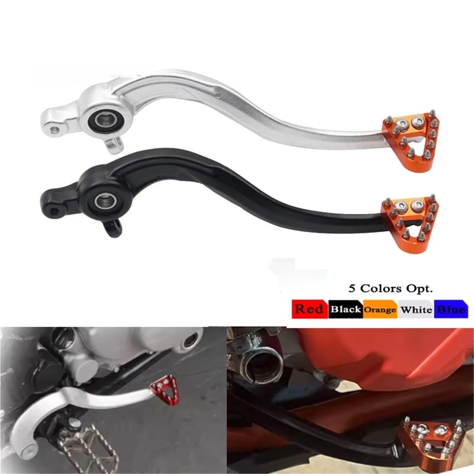 Tarcza hamulcowa do motocykla Pasuje do dźwigni hamulca tylnego pedału Husq&varna CNC akcesoriów motocyklowych sprzęt precyzyjnie obrobiony(Black orange-02)