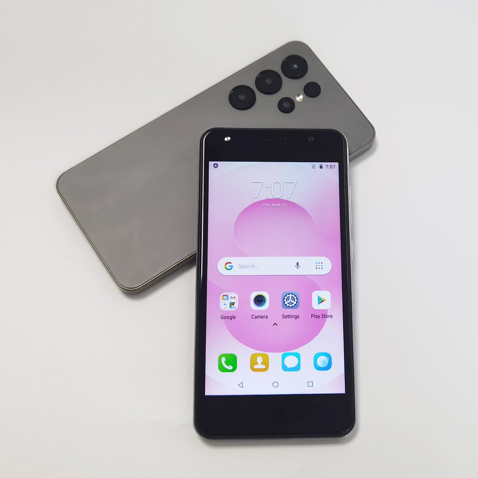 Telefono 4GLTE, doppia SIM + scheda TF, schermo da 5.0 pollici, doppia fotocamera, 2GRAM + 16GROM, estensione TF da 128GB, telefono senza contratto, per utenti principianti (T27grey)