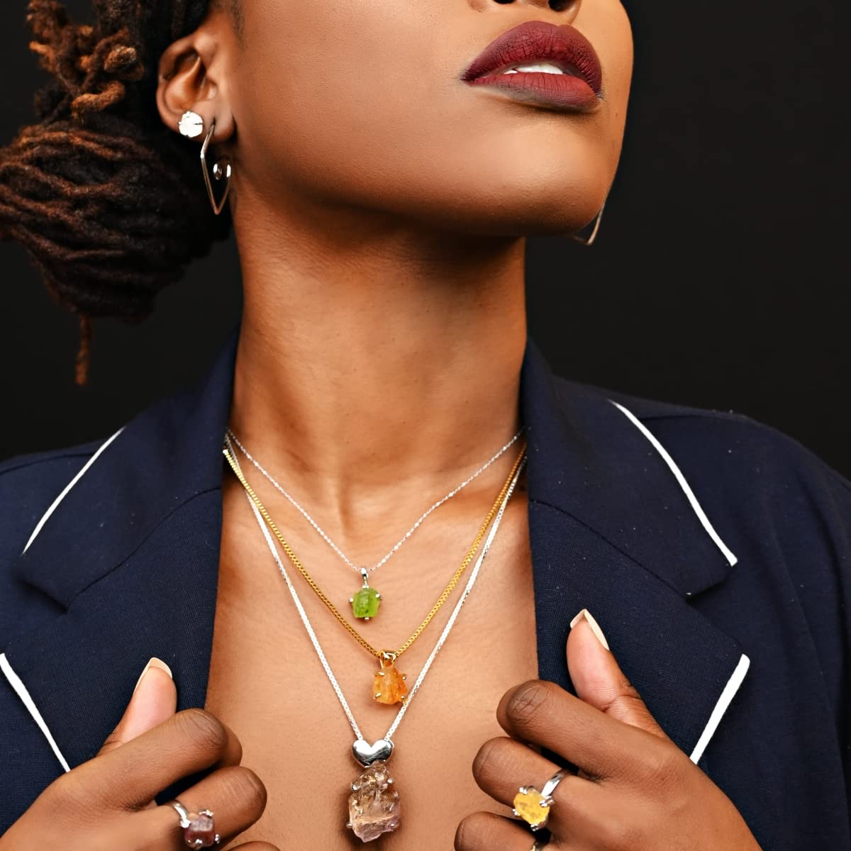 Uniquelan Jewelrygenuine Raw Black Tourmaline Gemstone Pendant