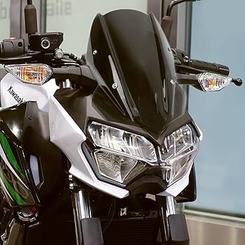 Midimttop Motorcycle PC Windshield WindScreen Baffle Wind Deflector Screen Shield Protector Airflow Cover Compatible With Ka Wa Sa Ki Z250 Z400 Z 250