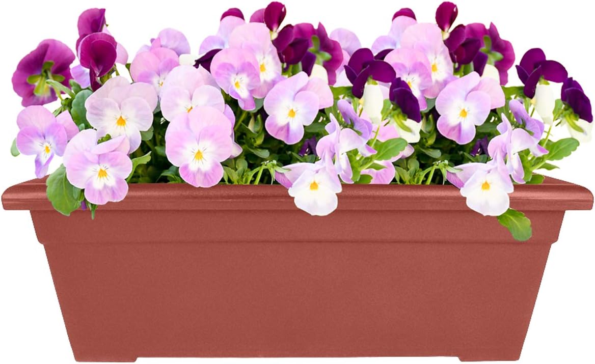 Clay 28" Lightweight Plastic Outdoor Planter Box