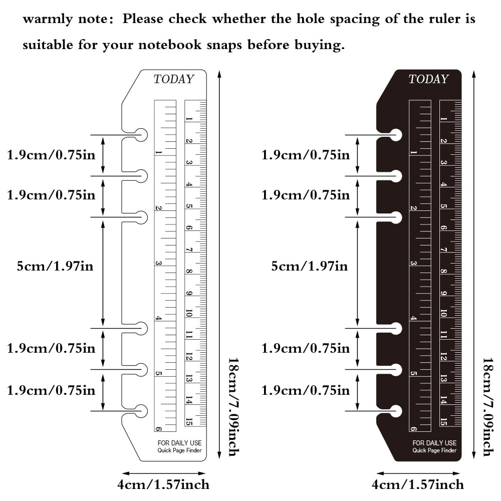 Bookmark Ruler Binder Snapklik.com : JKJF 4 Pcs Plastic Page Marker Snap-in Bookmark Ruler ...
