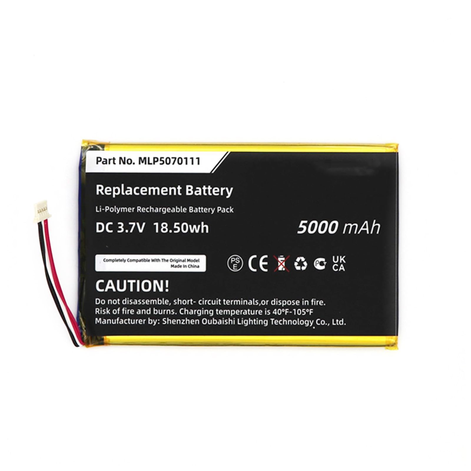 5000mAh Diagnostic Scanner Battery, Compatible with Autel MaxiSys Mini, MS905, MK808BT, MK808TS, DS808,fits Part no MLP5070111 / MLP5070111