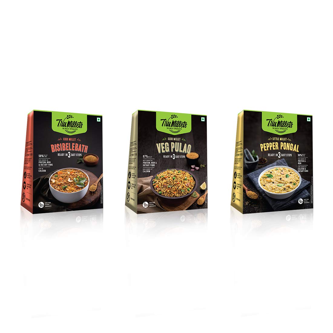 Trumillets Healthy Millet Instant Mix Breakfast Combo Pack of 3 (Veg Pulao, Pepper Pongal & Bisibelebath) (B08D969P2T) Amazon Price History, Amazon Price Tracker