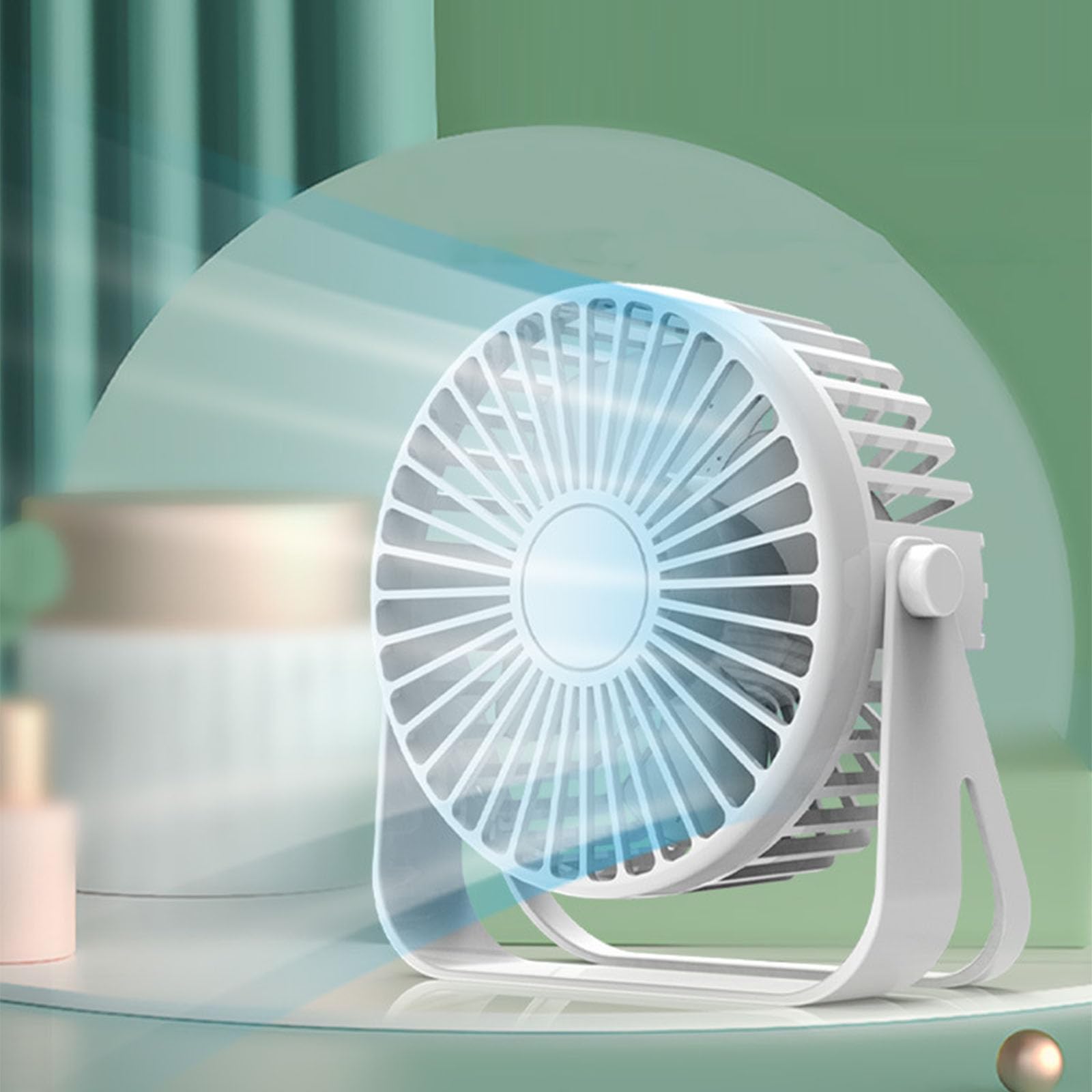 FGJsfhrDTU Portable Fan, USB Desk Table Strong Airflows Quiet Operations 3 Speed Wind 360° Rotatable Standing for Room