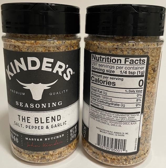Seasoning Set, KINDERS, Grilled Chicken 9.2oz, Cowboy Butter 9.7oz, Prime Rib 7.8oz, The Blend 10.5oz, Pantry Essential Assortment, Variety 4 Pack, Spices Rubs Seasonings