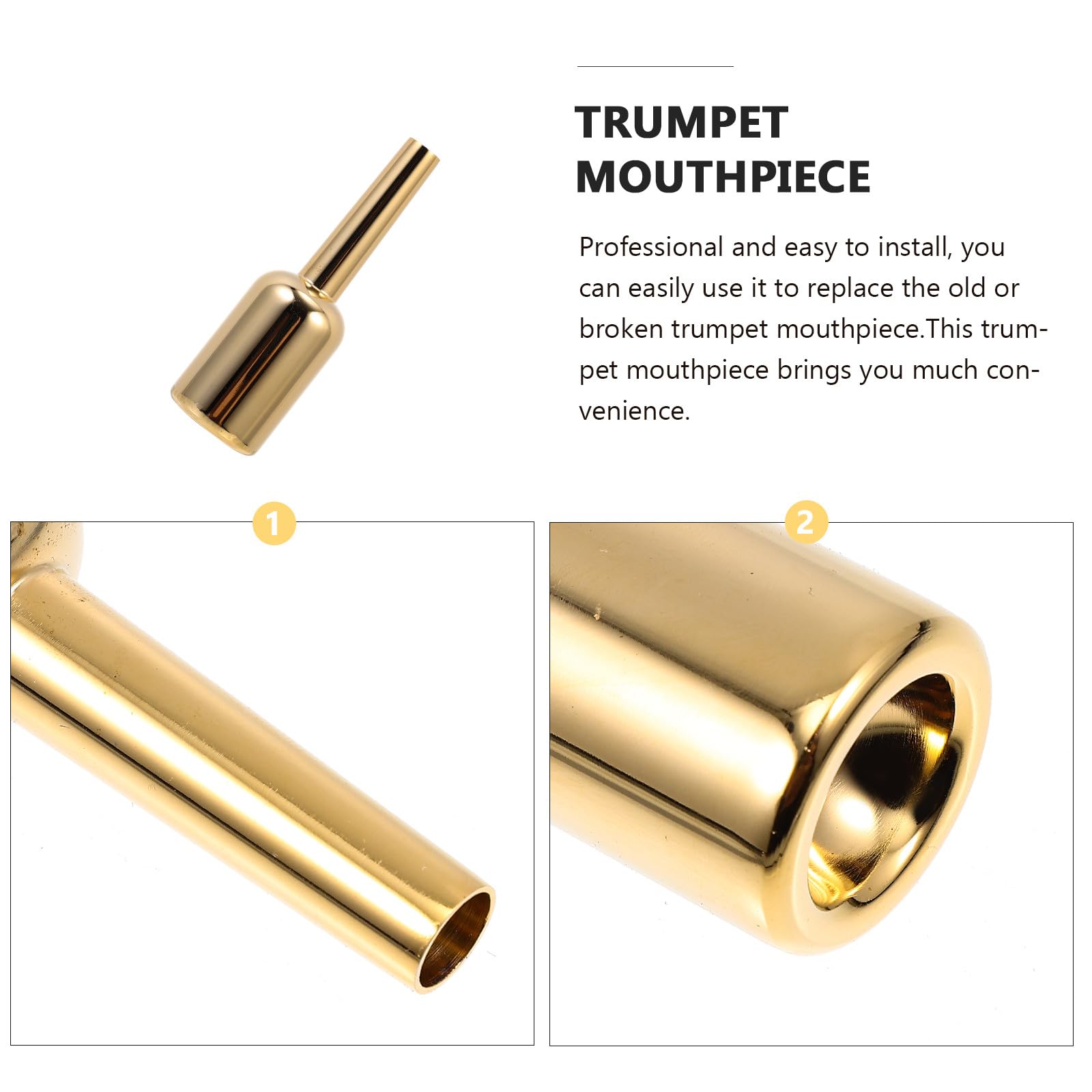 TOYANDONA Becco per Tromba in Placcatura Oro Suono Ricco ed Elegante, Accessorio Professionale per Principianti e Musicisti Esperti