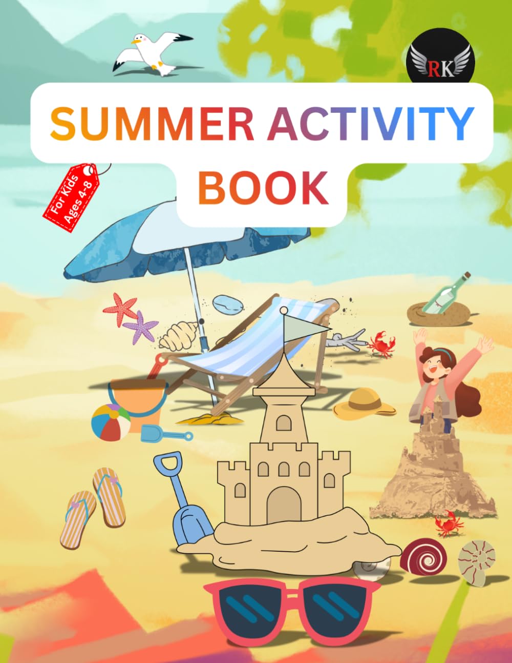 Summer Activity Book for Kids: Fun Summer Coloring Pages, Maze Puzzles, Connecting Dots, and Drawing Activities for Kids Ages 4-8