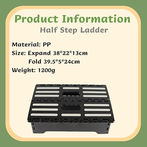 Miniatura 6 de Meisuk Taburete plegable con asa plegable para interiores y exteriores plegable y encoge libremente taburete plegable pequeño portátil de 5 pulgadas