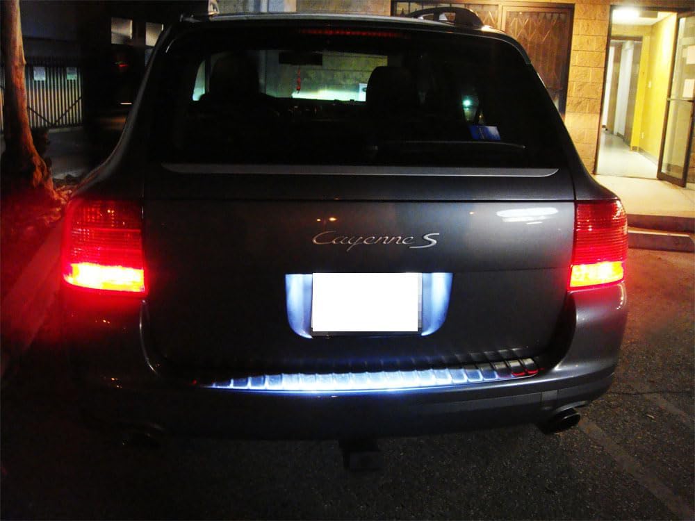 iJDMTOY OEM-Fit 3W Full LED License Plate Light Kit Compatible With Volkswagen: Touareg, Porsche: Cayenne, Powered by 18-SMD Xenon White LED & Can-bus Error Free