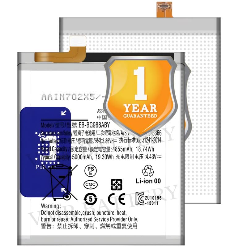 Image of Original EB-BG988ABY Battery Compatible for Samsung Galaxy S20 Ultra (SM-G9880, SM-G988B, SM-G988B /DS) - (5000mAh) - 1 Year Warranty K7